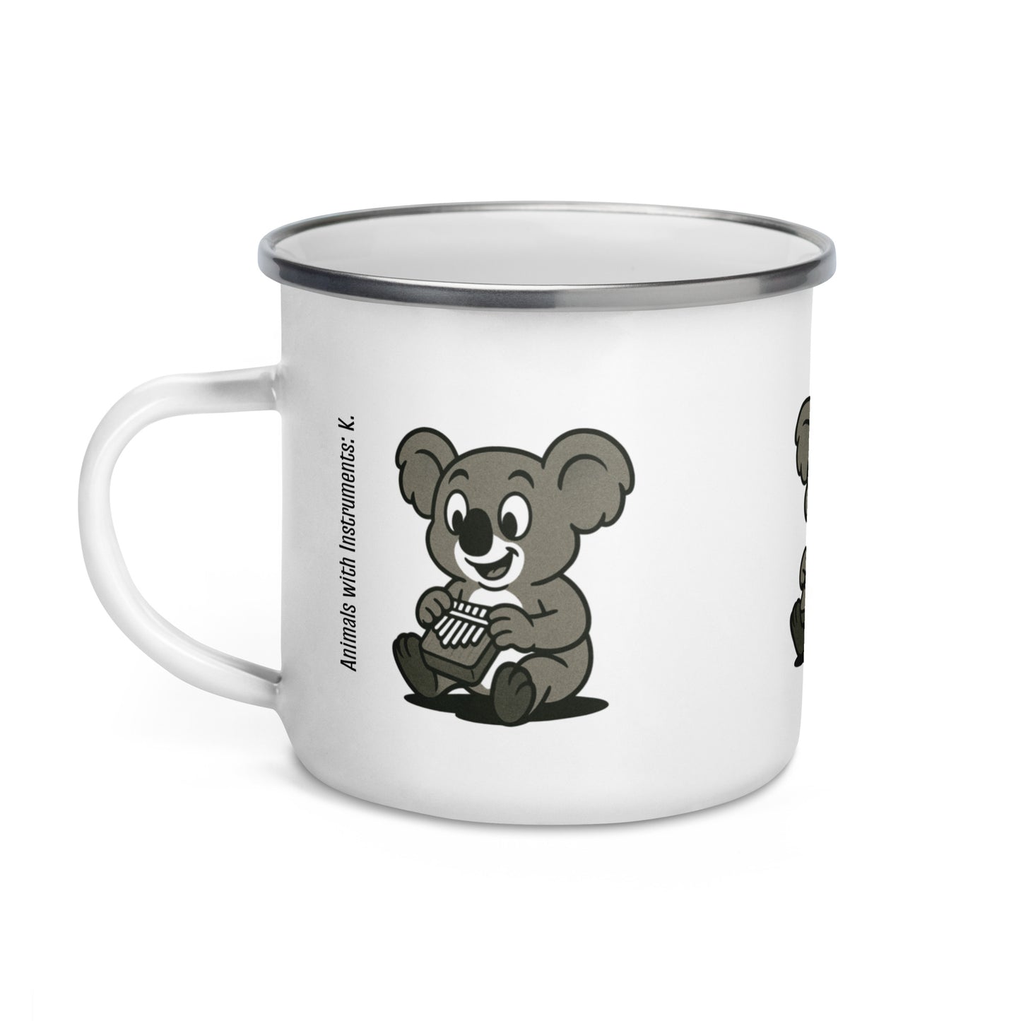 Koala / Kalimba -- "Animals with Instruments" Enamel Mug, 12 oz
