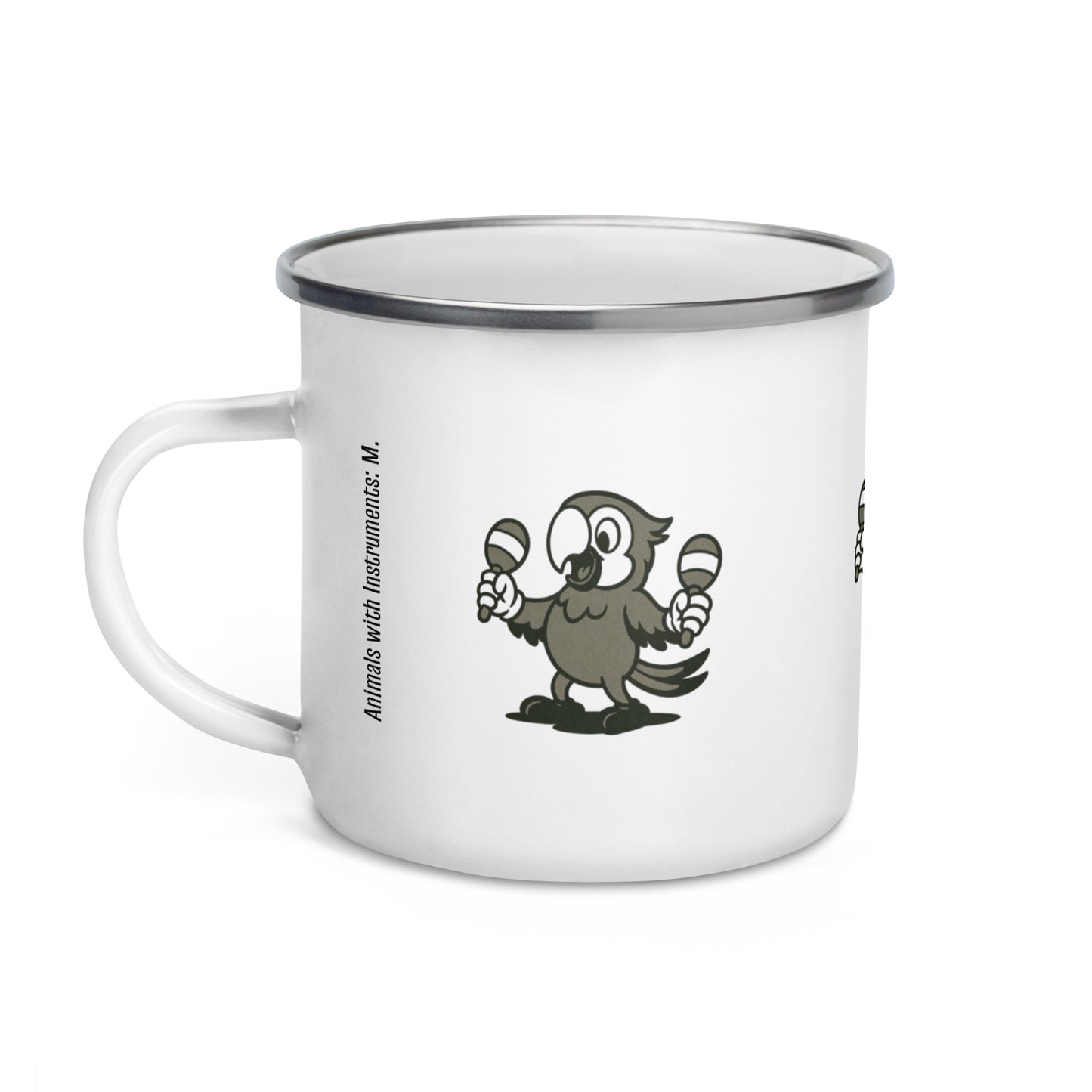 Macaw / Maracas -- "Animals with Instruments" Enamel Mug, 12 oz