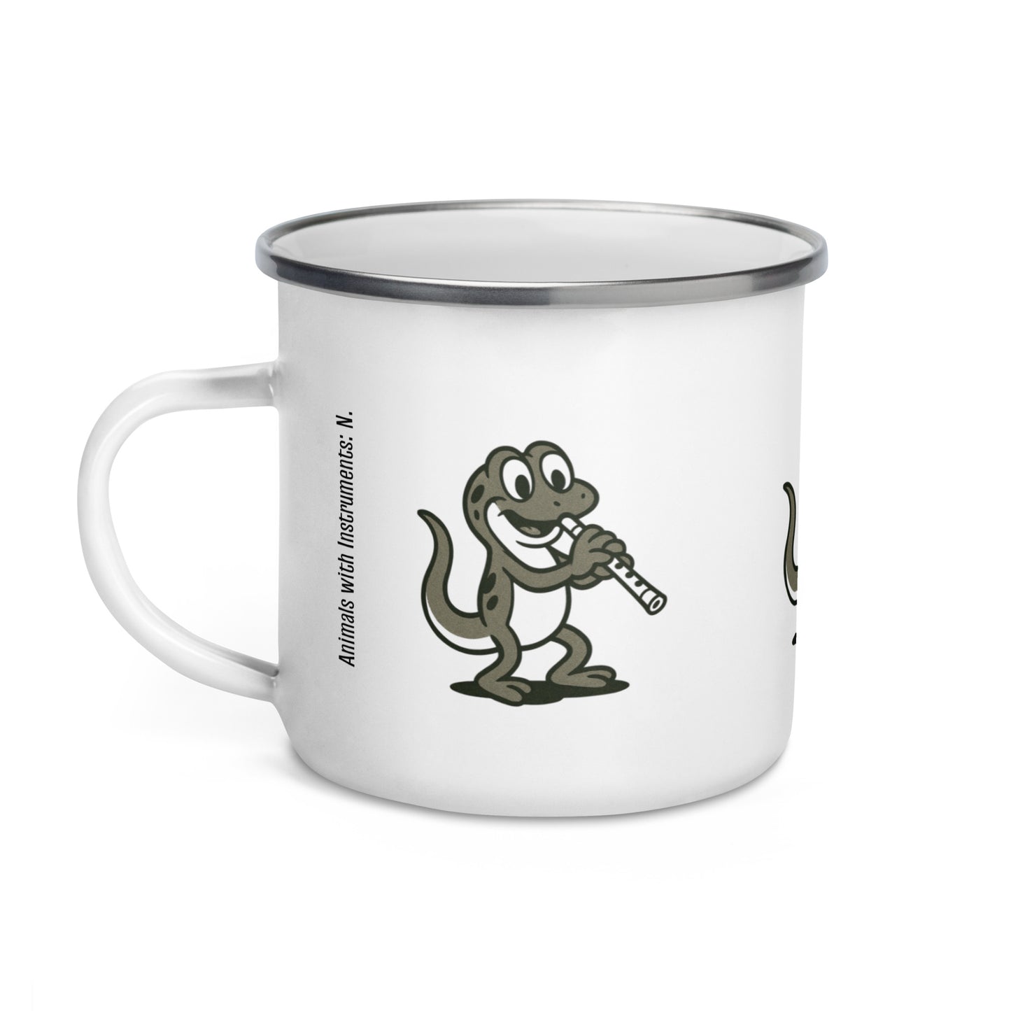 Newt / Ney -- "Animals with Instruments" Enamel Mug, 12 oz