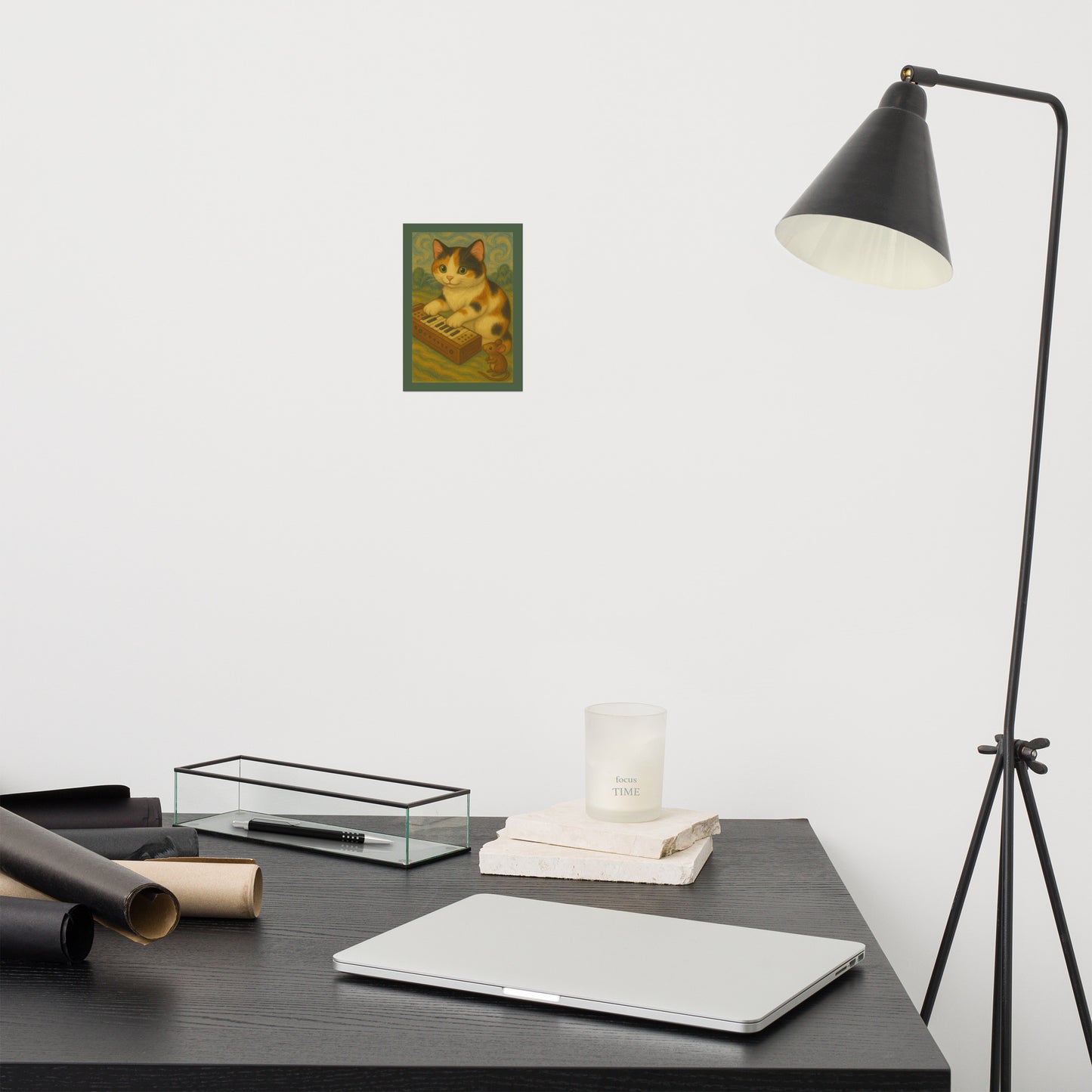 Mini-Poster, 5x7: "Cat Plays with Mouse"