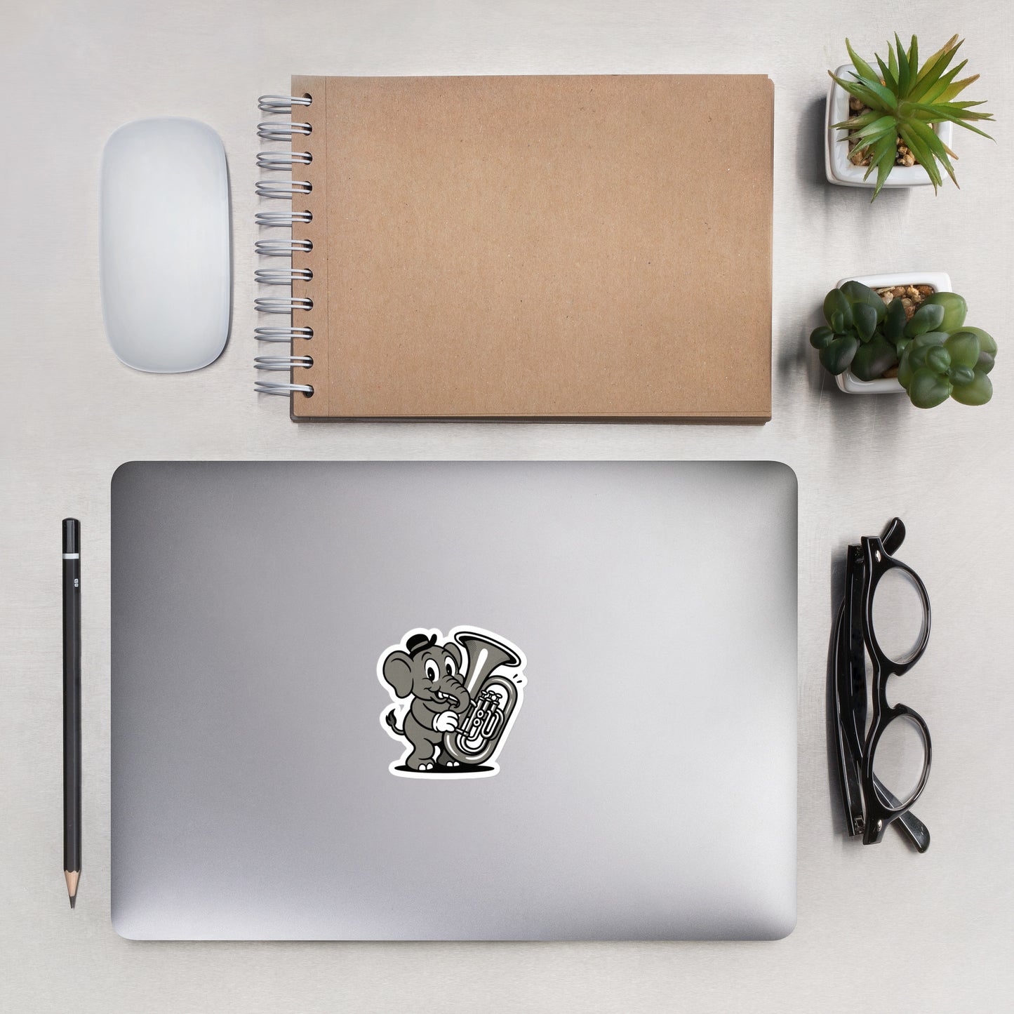 Elephant / Euphonium -- "Animals with Instruments" Sticker