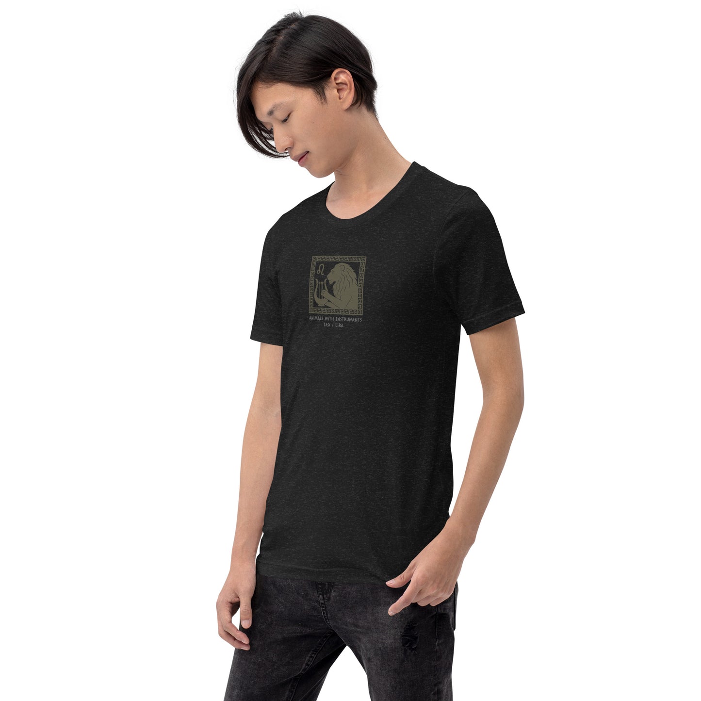 Leo / Lira -- Astrological Animals with Instruments Unisex T-shirt