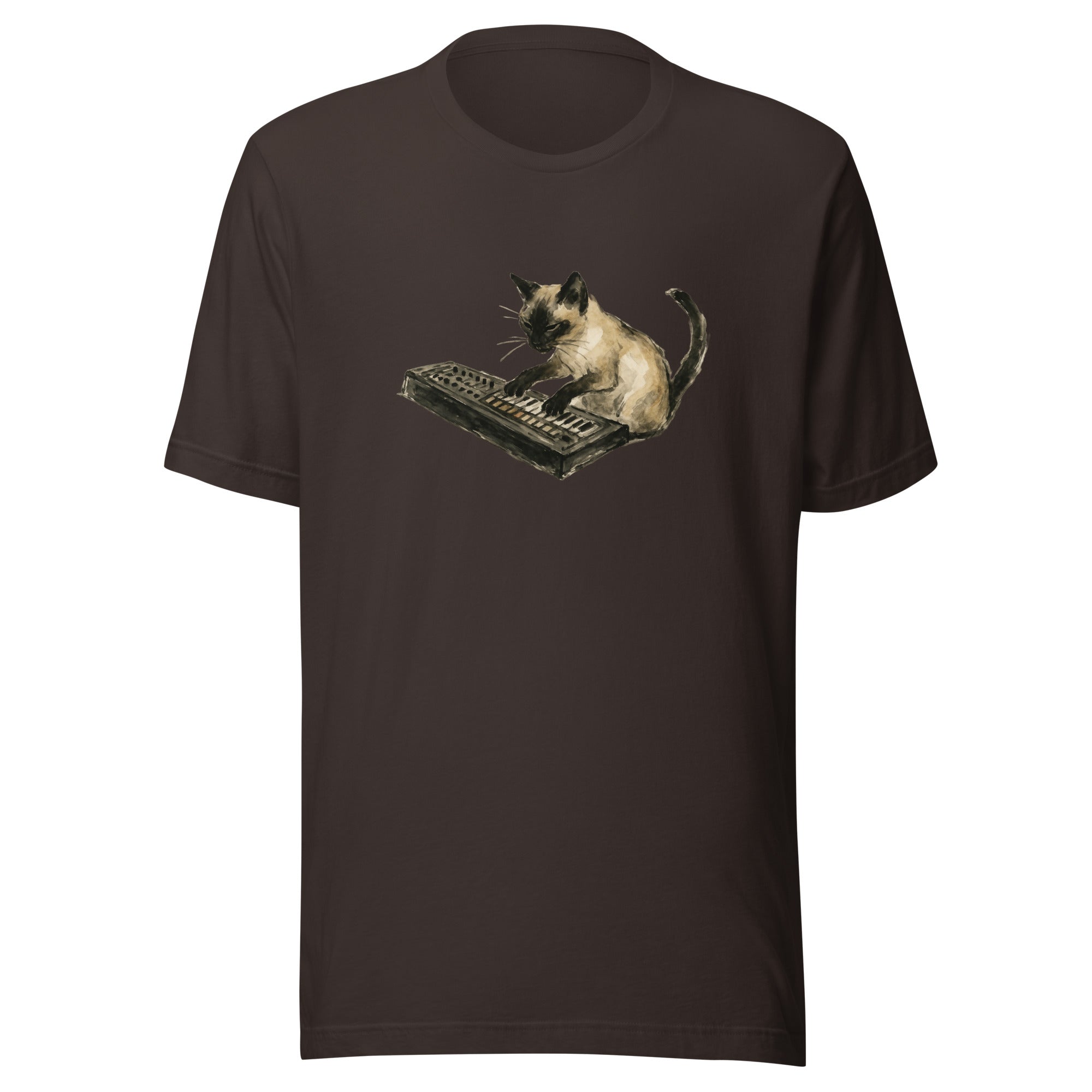 Siamese Cat with Keyboard Unisex t-shirt – Animals with Instruments