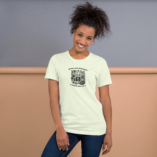 Animals with Instruments "A.I." Woodblock T-shirt