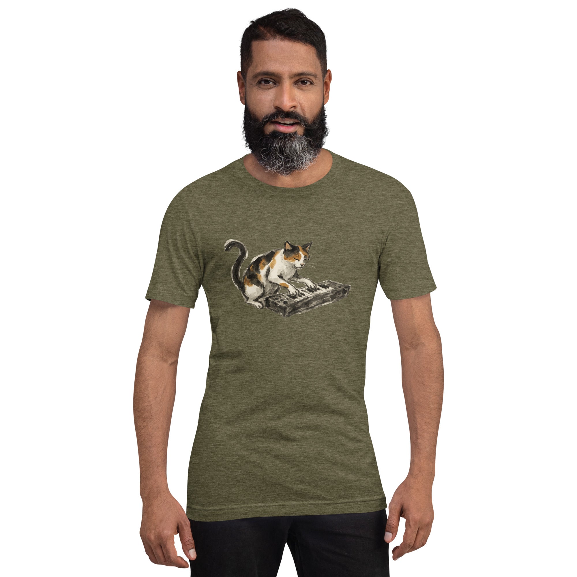 Calico Cat with CZ 101 Keyboard Unisex t-shirt – Animals with