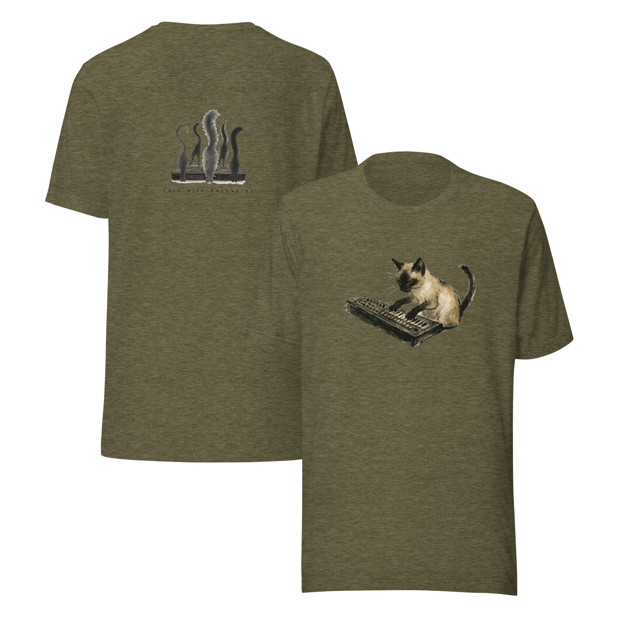 Siamese Cat with Keyboard Unisex t-shirt – Animals with Instruments