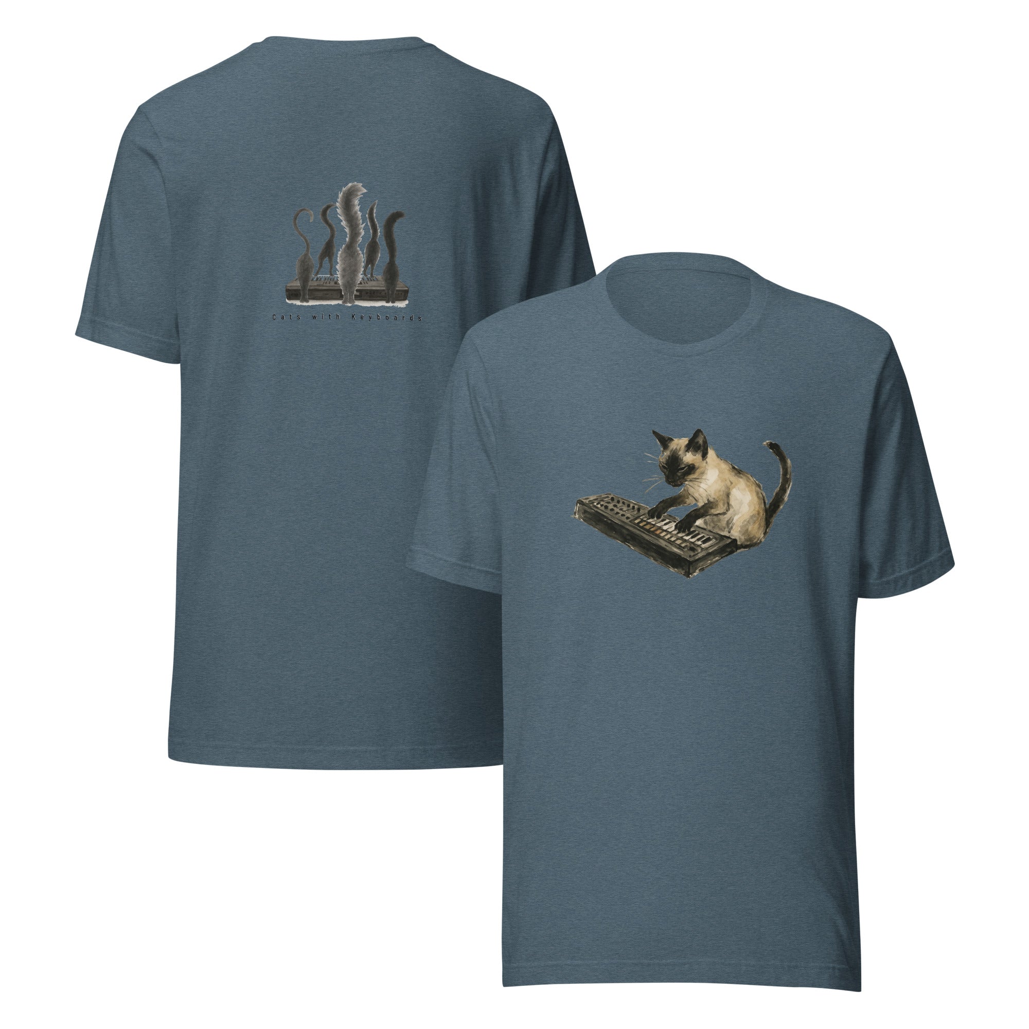 Siamese Cat with Keyboard Unisex t-shirt – Animals with Instruments