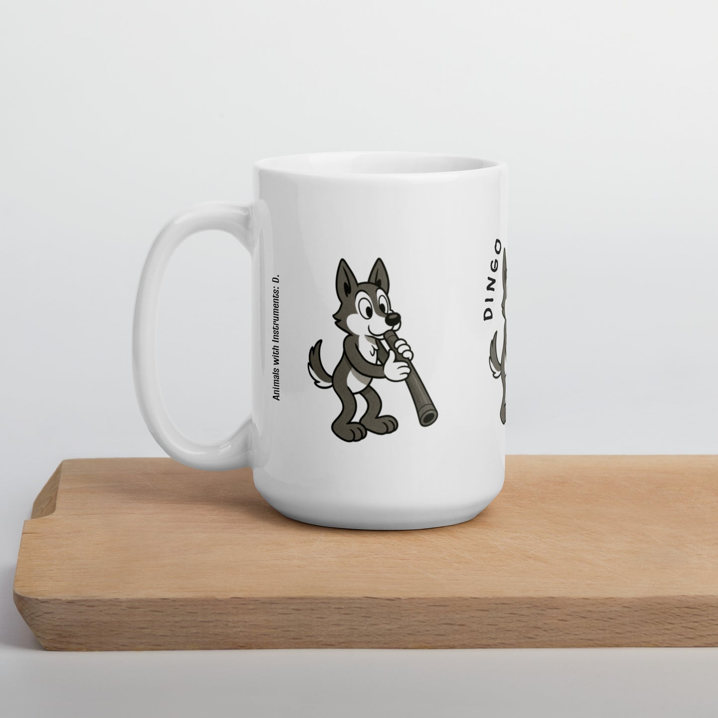 Dingo / Didgeridoo -- "Animals with Instruments" Ceramic Mug, 15 oz