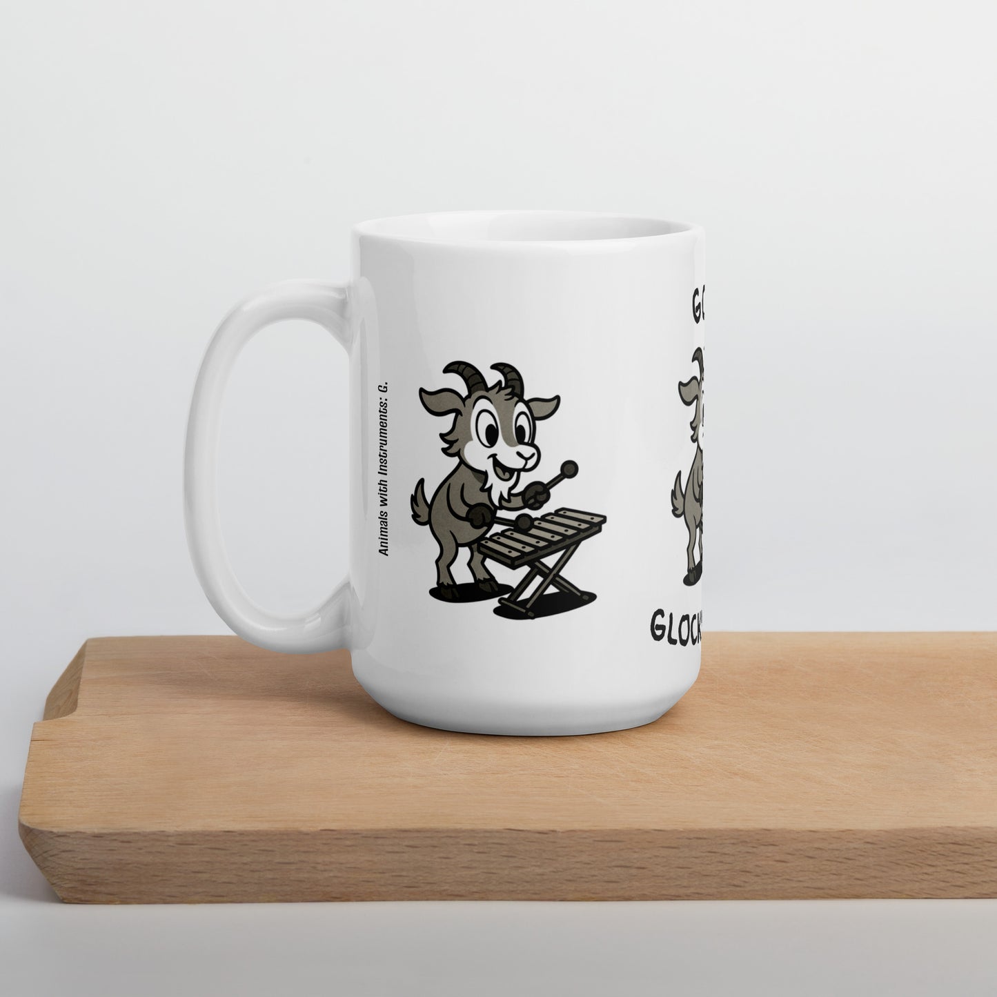 Goat / Glockenspiel -- "Animals with Instruments" Ceramic Mug, 15 oz