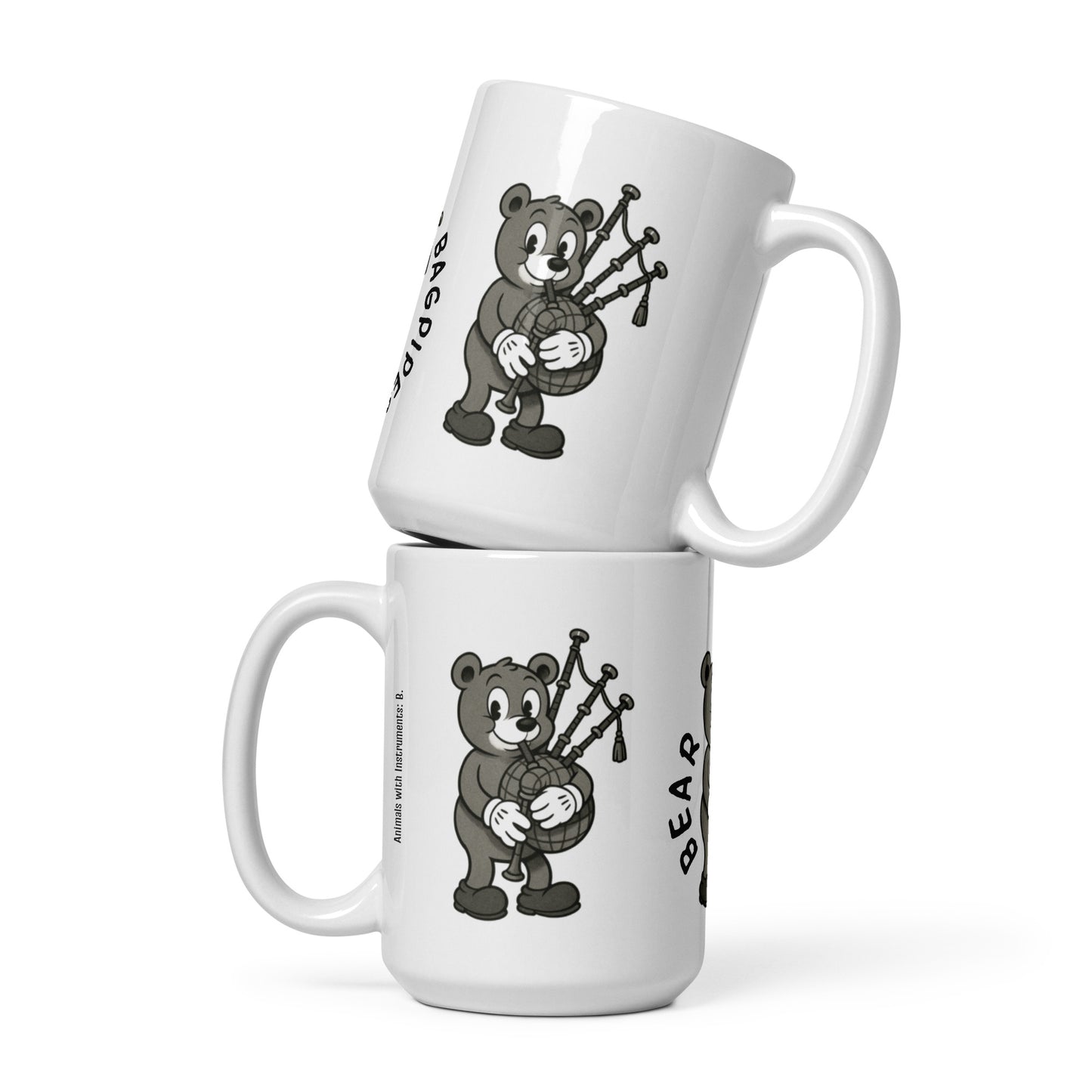 Bear / Bagpipes -- "Animals with Instruments" Ceramic Mug, 15 oz