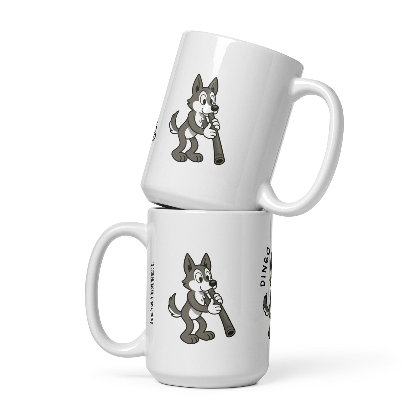 Dingo / Didgeridoo -- "Animals with Instruments" Ceramic Mug, 15 oz