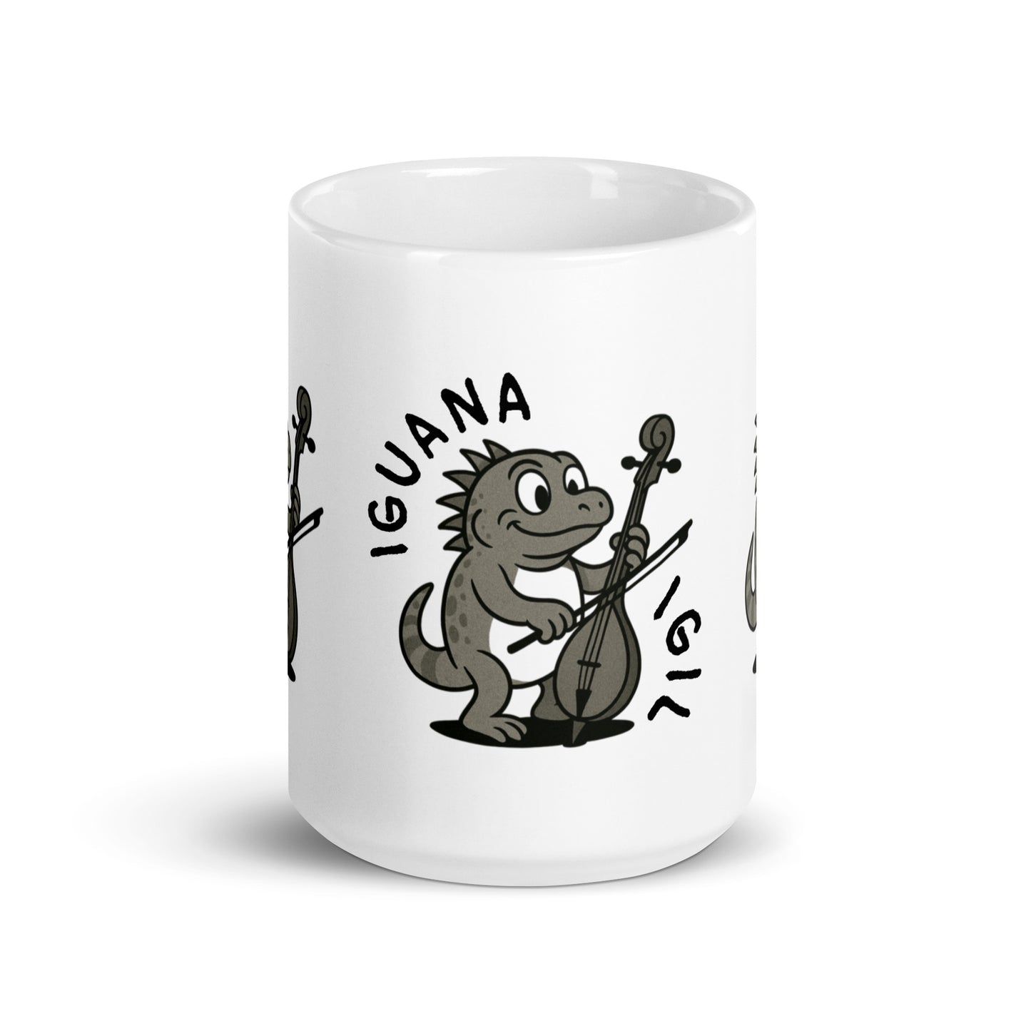 Iguana / Igil -- "Animals with Instruments" Ceramic Mug, 15 oz