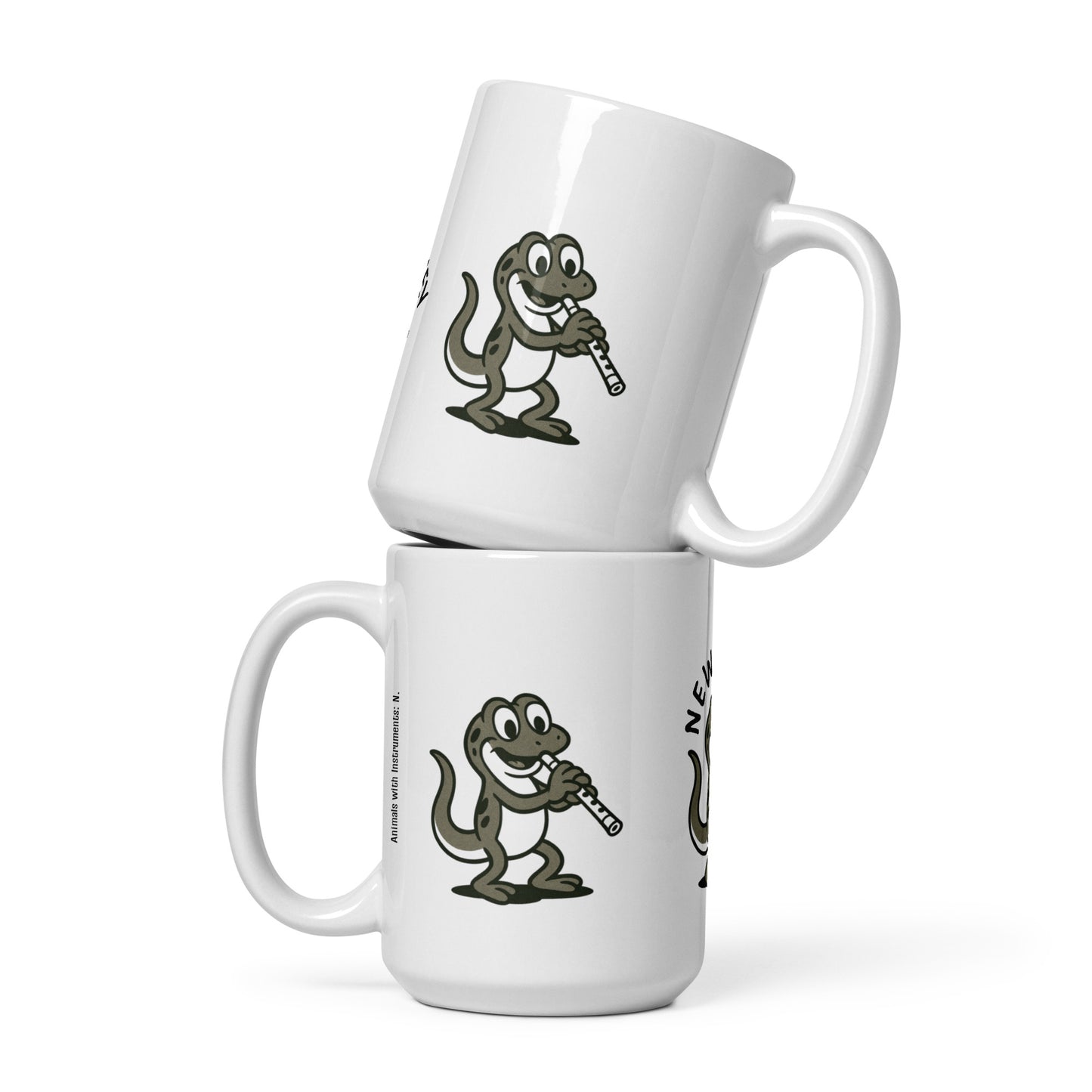 Newt / Ney -- "Animals with Instruments" Ceramic Mug, 15 oz