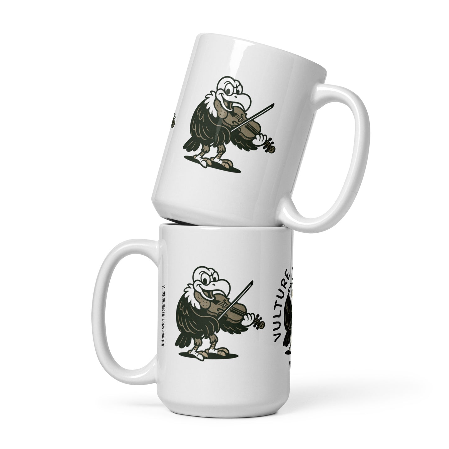 Vulture / Viola -- "Animals with Instruments" Ceramic Mug, 15 oz