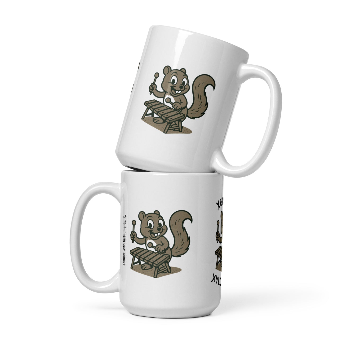 Xerus / Xylophone -- "Animals with Instruments" Ceramic Mug, 15oz