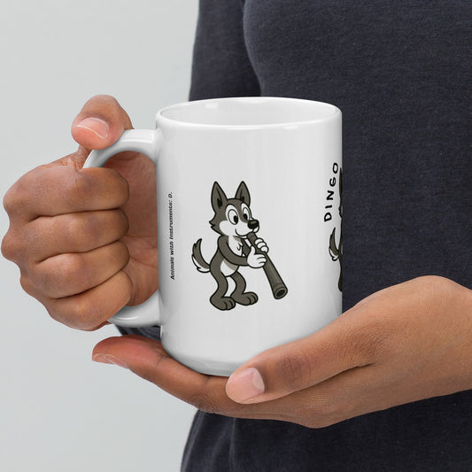 Dingo / Didgeridoo -- "Animals with Instruments" Ceramic Mug, 15 oz