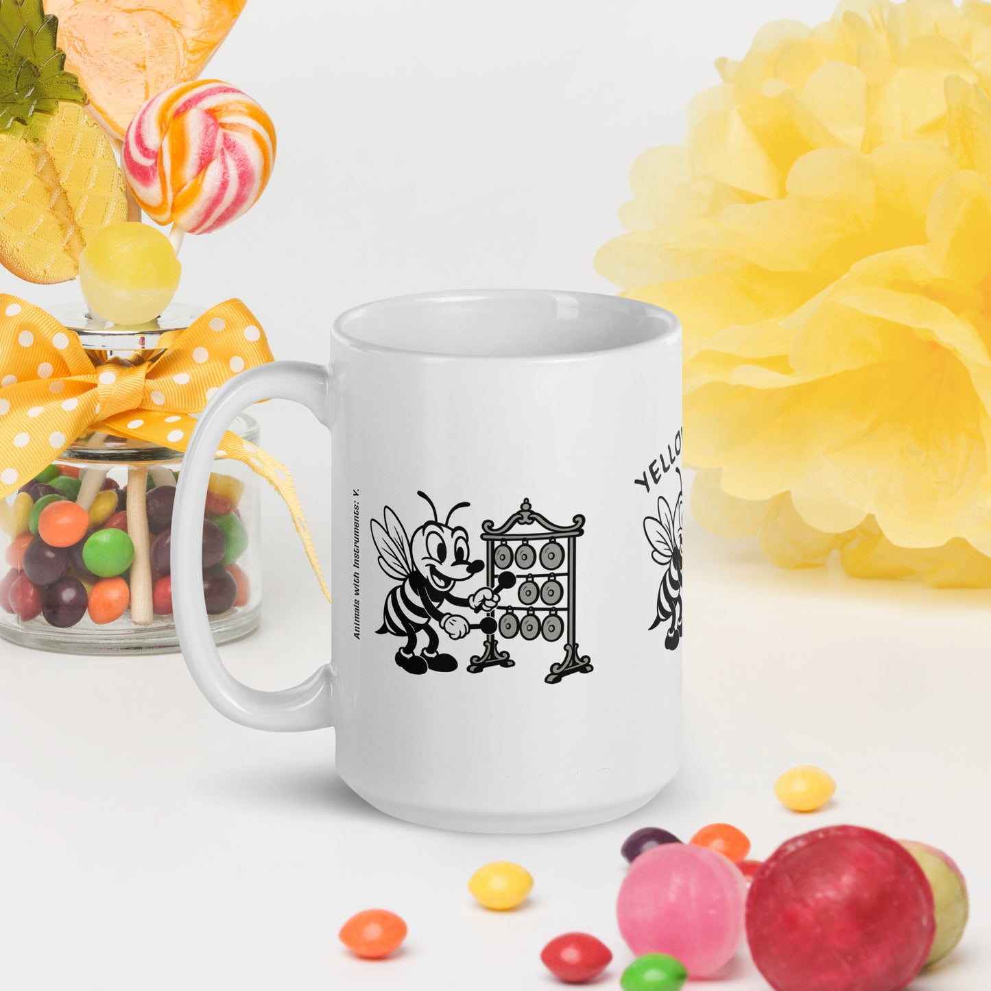 Yellowjacket / Yunluo -- "Animals with Instruments" Ceramic Mug, 15oz