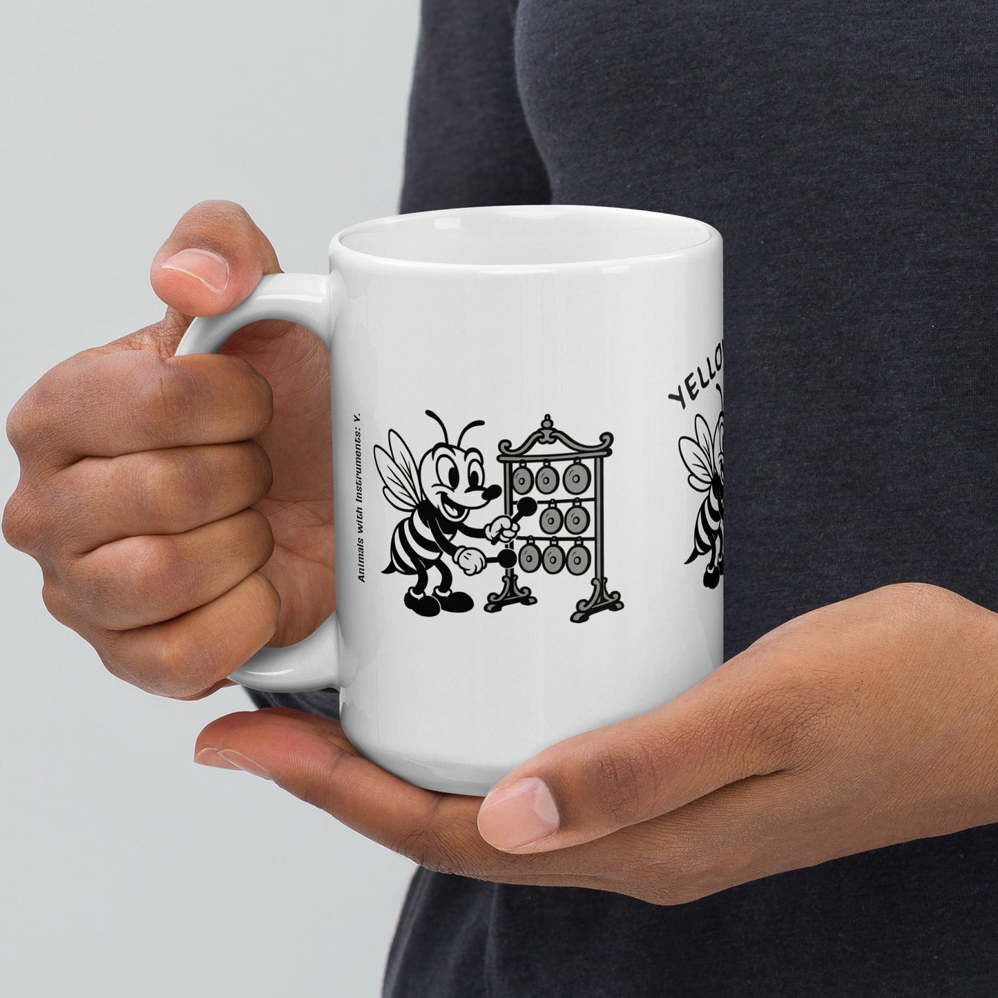 Yellowjacket / Yunluo -- "Animals with Instruments" Ceramic Mug, 15oz