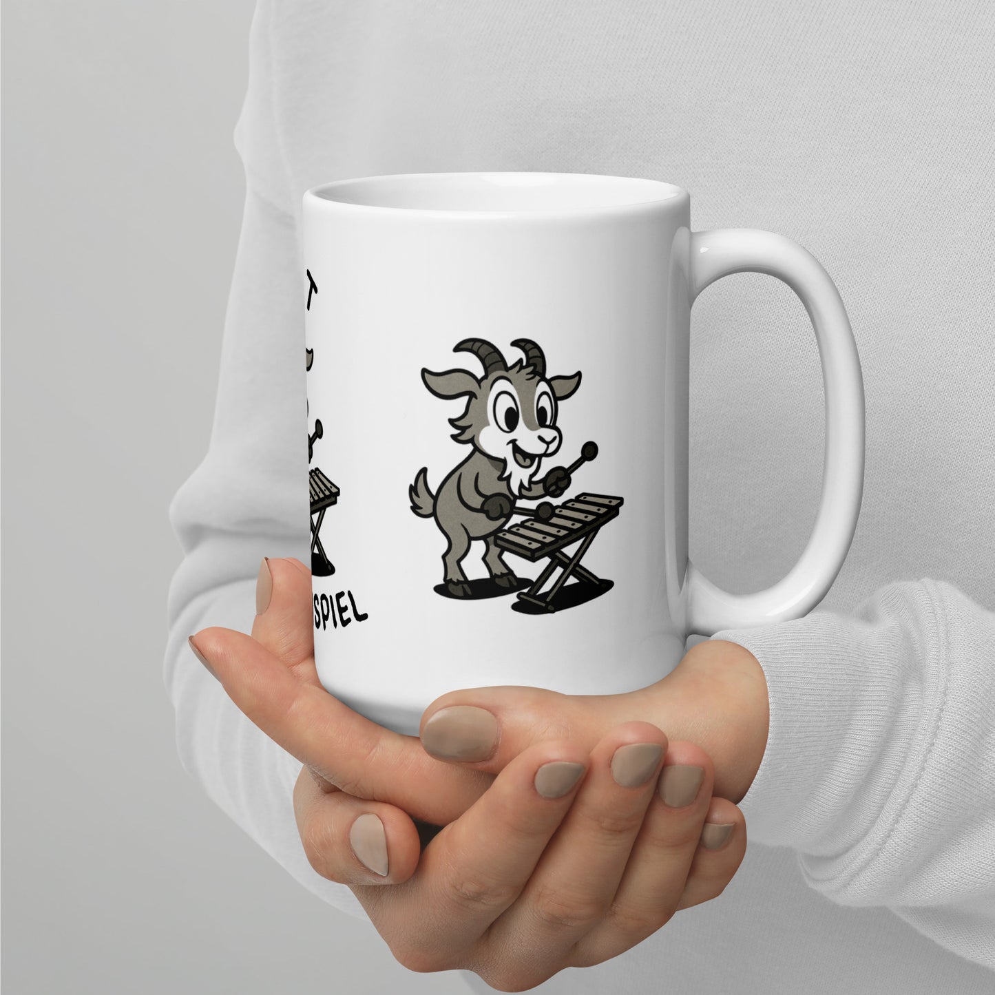 Goat / Glockenspiel -- "Animals with Instruments" Ceramic Mug, 15 oz