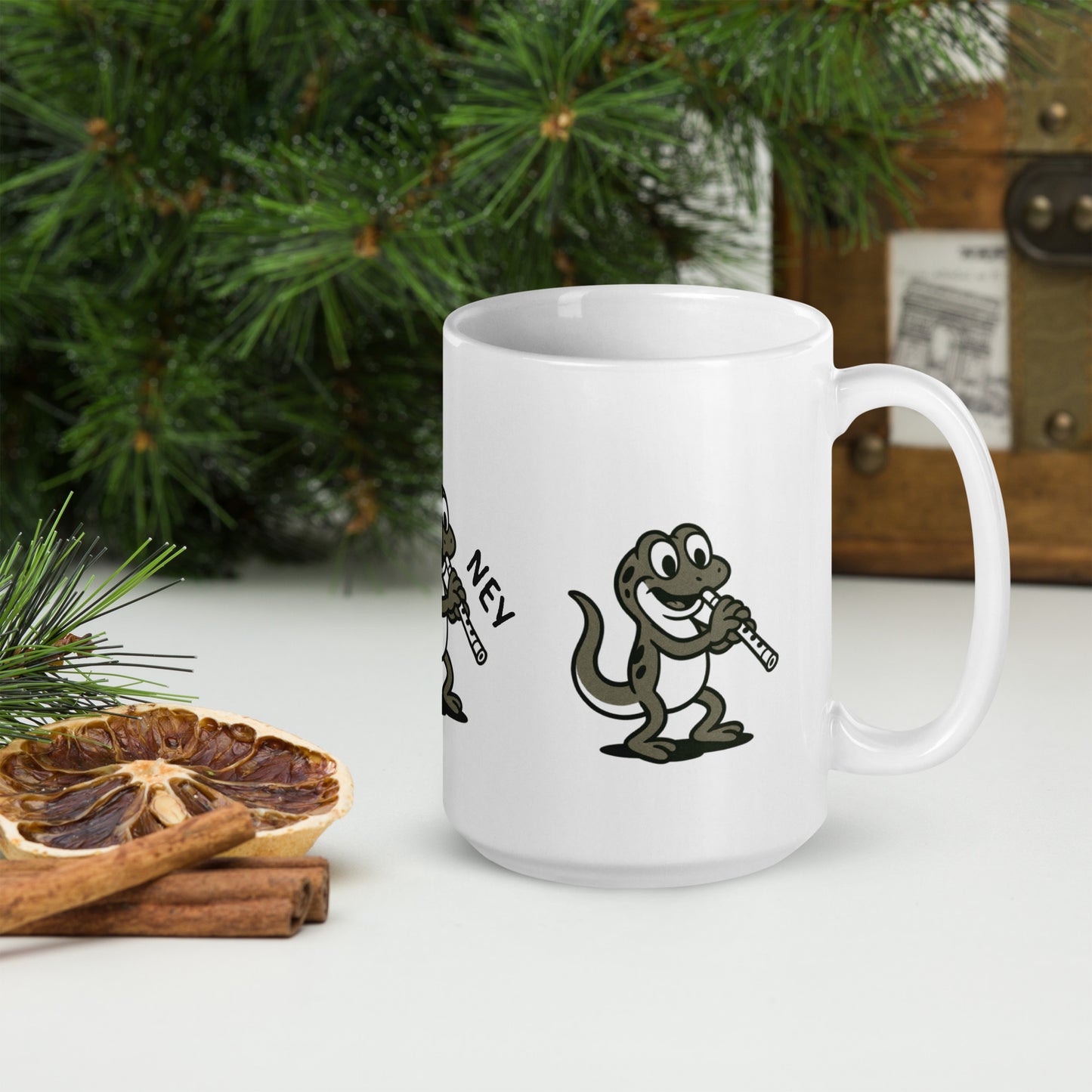 Newt / Ney -- "Animals with Instruments" Ceramic Mug, 15 oz