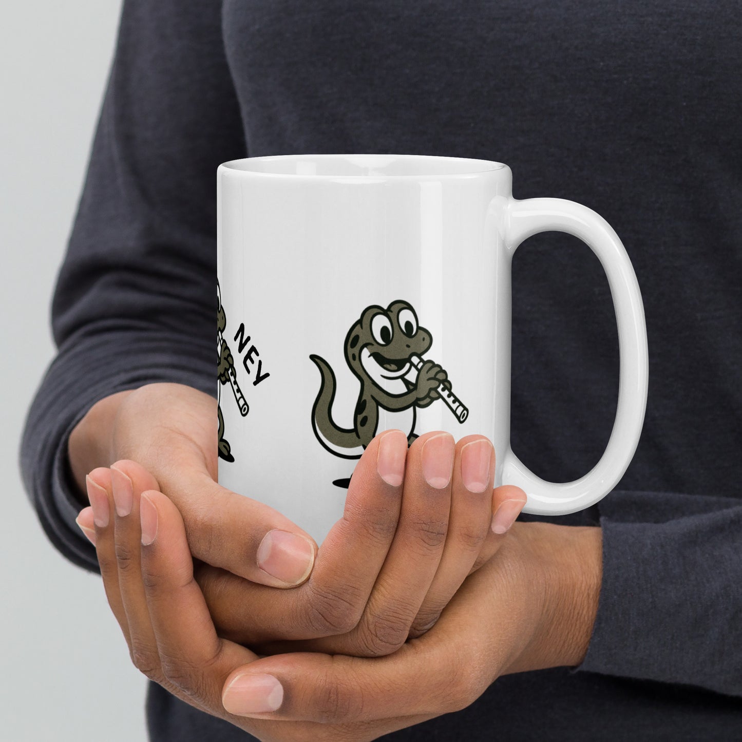 Newt / Ney -- "Animals with Instruments" Ceramic Mug, 15 oz
