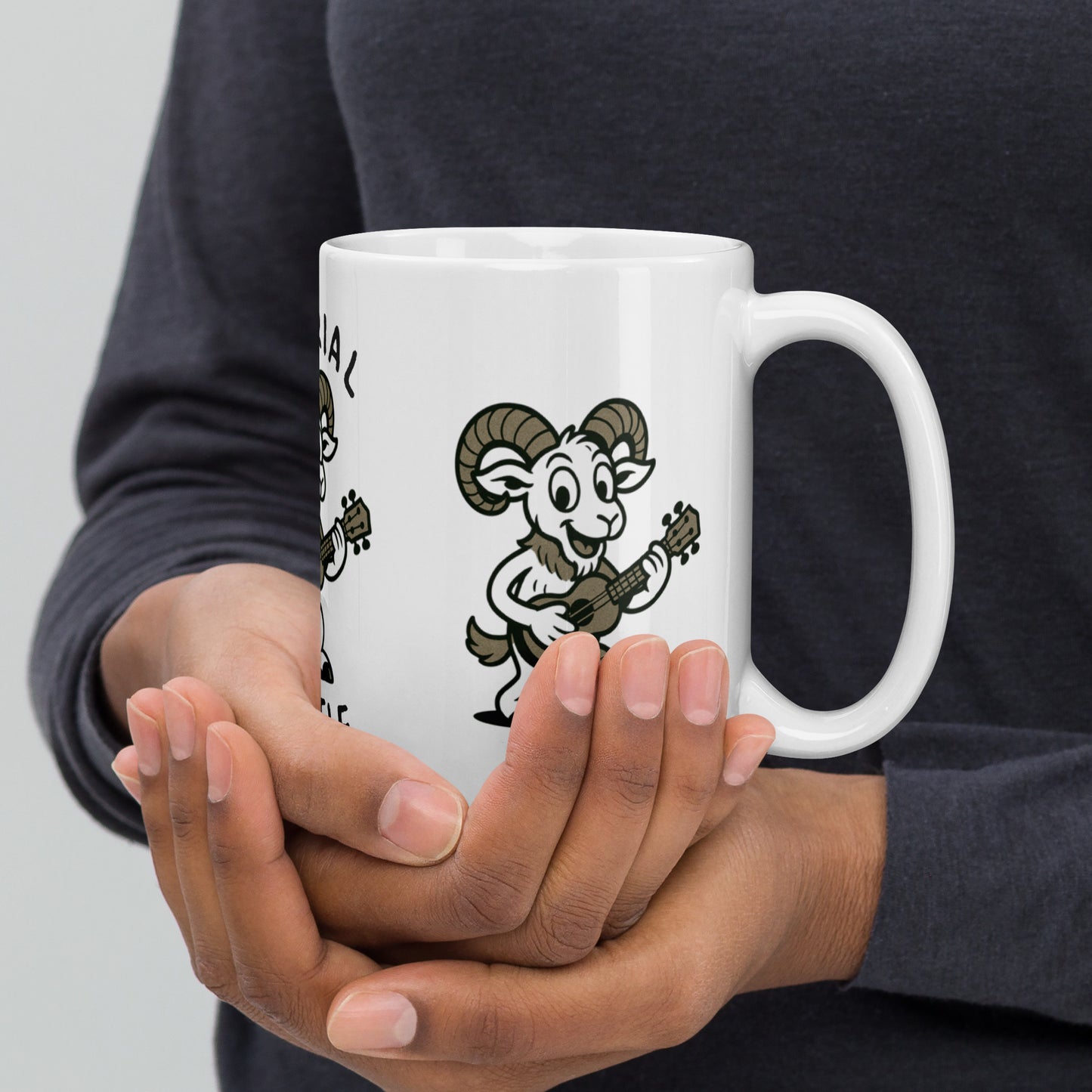 Urial / Ukulele -- "Animals with Instruments" Ceramic Mug, 15 oz