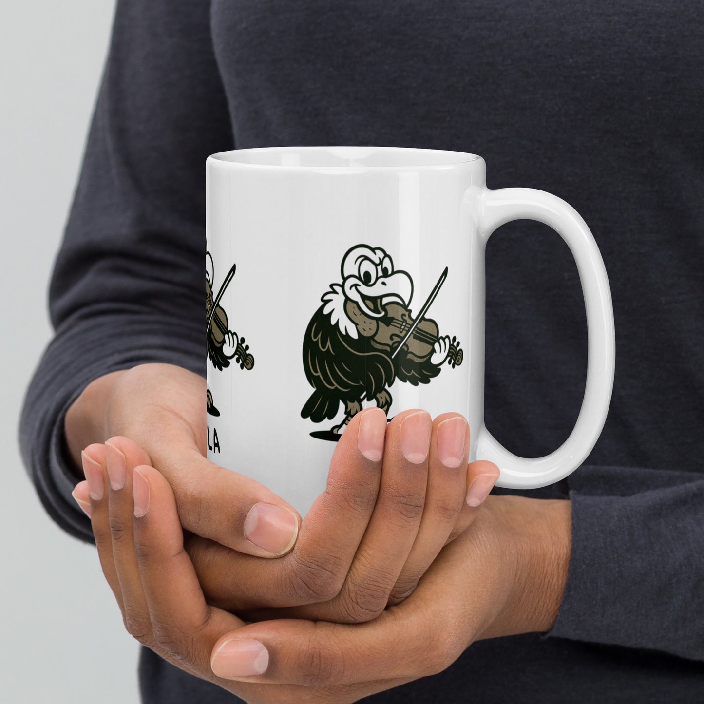 Vulture / Viola -- "Animals with Instruments" Ceramic Mug, 15 oz